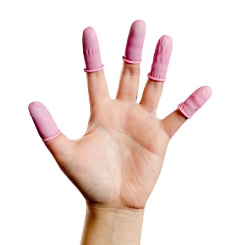 Antistatic pink finger cot